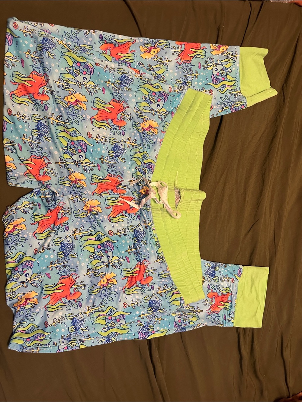 Rainbow fish bamboo joggers